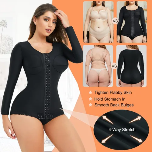 Vista 4 de CYDREAM Faja moldeadora para mujer, body con control de abdomen, corsé de cintura para entrenamiento de brazo, faja de compresión para poscirugía