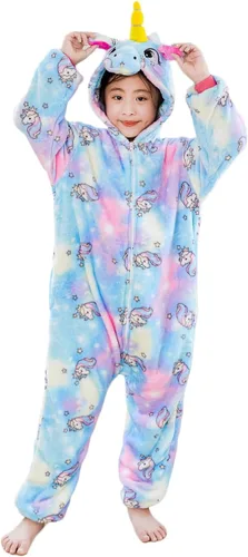 Vista 45 de Mameluco de unicornio para pijamas de animales, cosplay, disfraz unisex de Halloween
