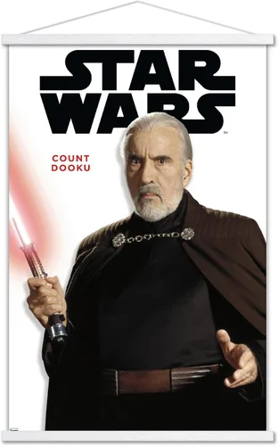 Vista 7 de Trends International Star Wars: Saga - Póster de la serie Count Dooku Feature Series con marco magnético Juego de perchas de madera de haya