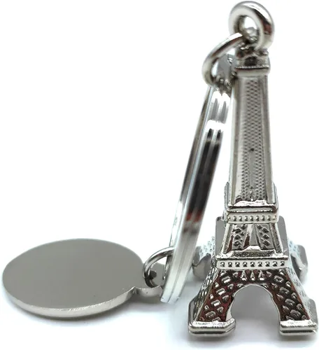 Vista 2 de Traodin - Llavero de plata de la Torre Eiffel de París, recuerdo francés