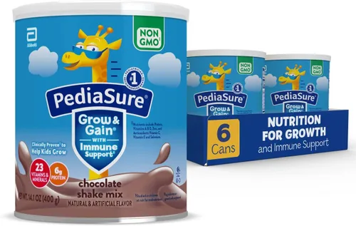 Vista 11 de PediaSure Grow & Gain con apoyo inmunológico, polvo para mezcla de batido, 23 vitaminas y minerales, 6g de proteína, sin OMG, sin gluten, sabor a