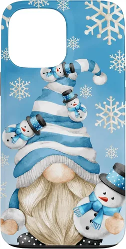 Vista 24 de Cute Winter Gnome Dad with Snowflake Decor and Snowman Case for iPhone 17