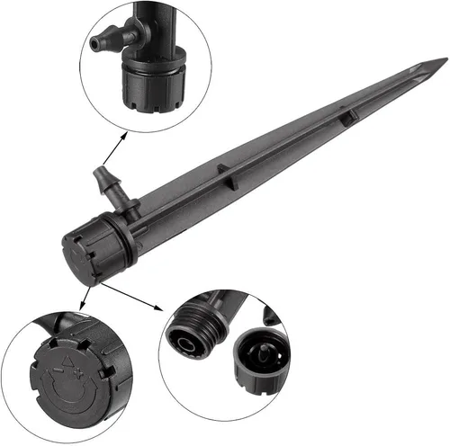 Vista 3 de uxcell Gotero de pulverización ajustable, sistema de riego de riego micro emisor de 180 grados, 25 piezas