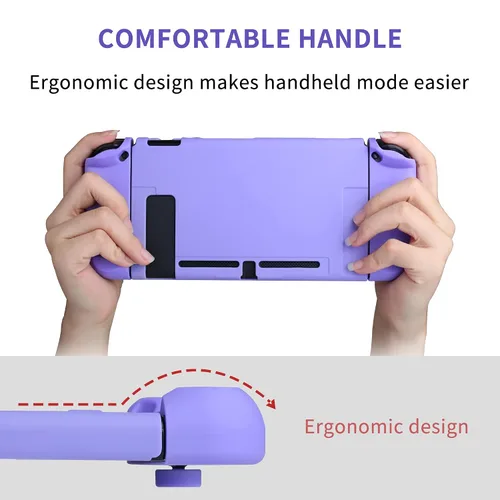 Vista 6 de FANPL Funda para Nintendo Switch, carcasa rígida linda funda protectora para Switch y controlador Joy Con con 2 empuñaduras de pulgar de flores