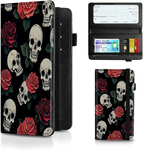 Vista 96 de Funda para chequera para hombres y mujeres, cartera de cuero RFID con ranuras para tarjetas de crédito, soporte de cheques duplicados personales