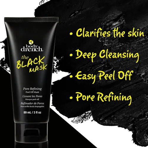 Vista 2 de Body Drench The Black Mask - Máscara facial de carbón despegable, máscara removedor de puntos negros para cara, limpieza profunda de poros