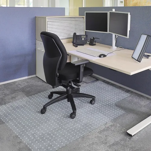 Vista 10 de F2C Tapete transparente para silla de oficina de 46 x 60 pulgadas con borde para alfombra de pelo bajo a medio, tapete rectangular de superficie