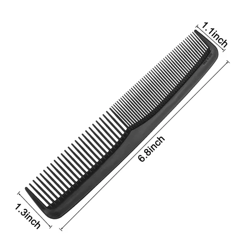Vista 2 de Paquete de 30 peines negros a granel, peine de bolsillo para cabello de doble diente de 7 pulgadas, envueltos individualmente, peines a granel