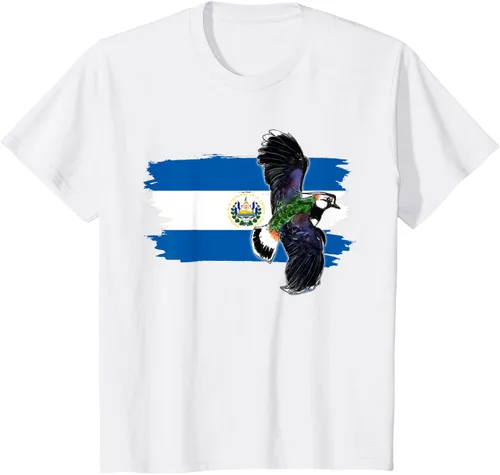 Vista 24 de Camiseta con la bandera de El Salvador, mapa de El Salvador, camiseta de Salvador para mujer, Negro
