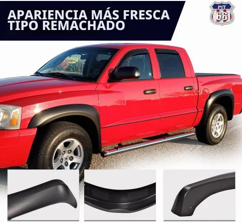 Vista 6 de PIT66 Guardabarros, compatibles con modelos Dodge Dakota Crew Cab 2005-2011 compatibles con Ram Dakota Crew Cab Pickup 2011 Smooth Matte Wheel