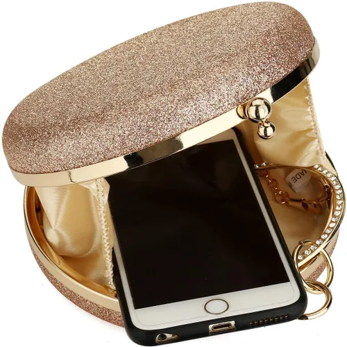 Vista 5 de Gets Bolso de mano con asa superior para mujer, con anillo circular de diamantes de imitación