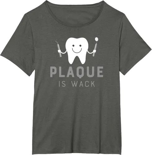Vista 65 de Plaque is Wack Funny Dental Hygienist T-Shirt Asphalt Grey