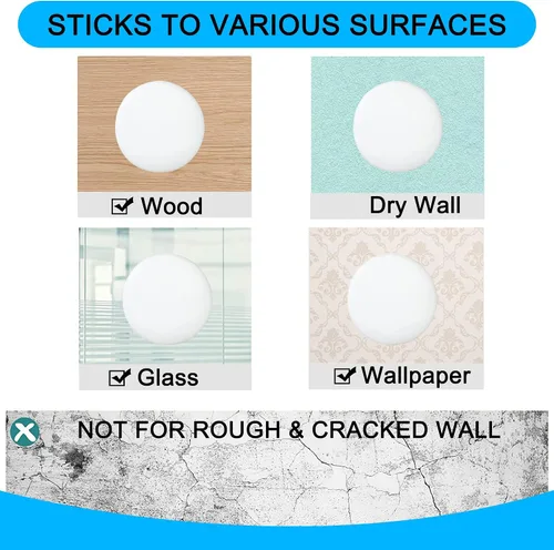 Vista 7 de 24 protectores de pared para tope de puerta de 1.57 pulgadas, protector de pared para pomos de puerta, autoadhesivo, protectores de pared de goma