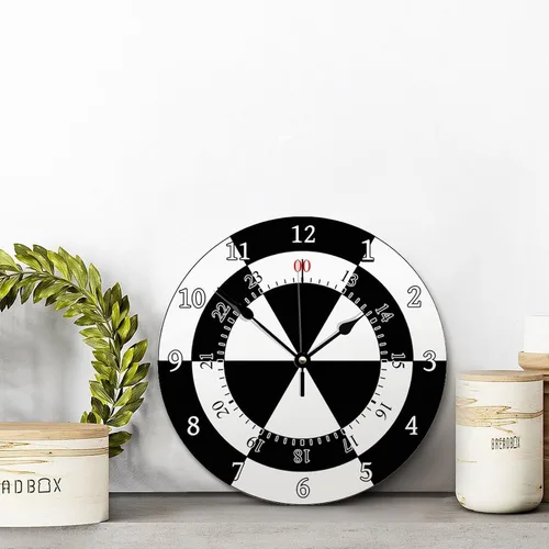 Vista 2 de ArogGeld Reloj de pared de madera de 12 pulgadas, funciona con pilas, silencioso, sin tictac, moderno, para dormitorio, sala de estar, decoración