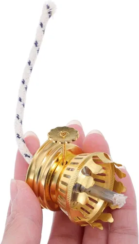 Vista 3 de UKCOCO 2 piezas de repuesto de mecha de lámpara de aceite, accesorios de lámpara de queroseno, quemador chapado en latón con cuello reductor, base