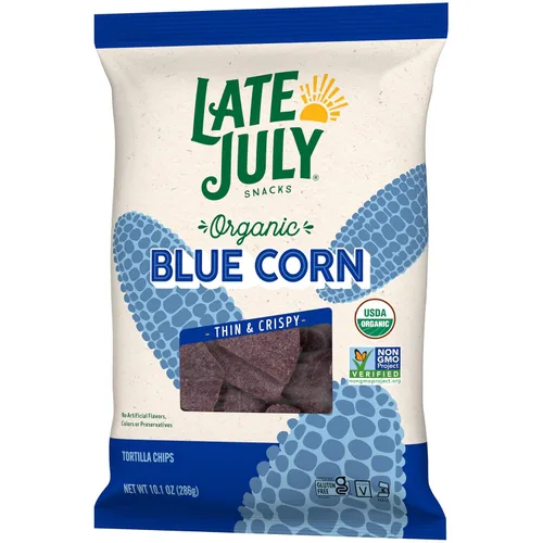 Vista 8 de Late July - Chips de tortilla de maíz azul orgánico, bolsa de 10.1 Oz