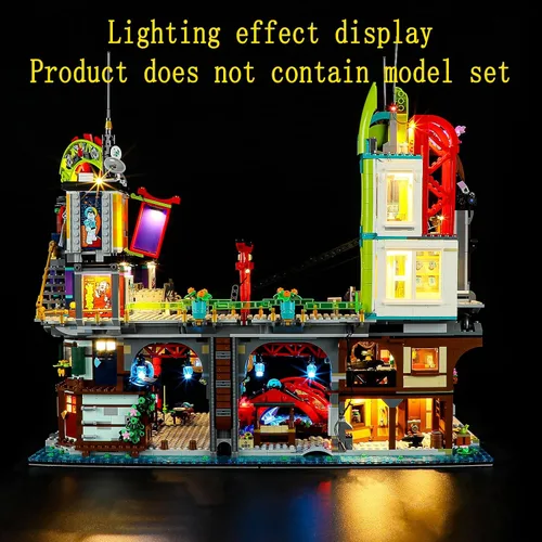Vista 4 de GEAMENT Kit de luces LED compatible con LEGO NINJAGO City Markets – para NINJAGO 71799 (juego de modelos no incluido)