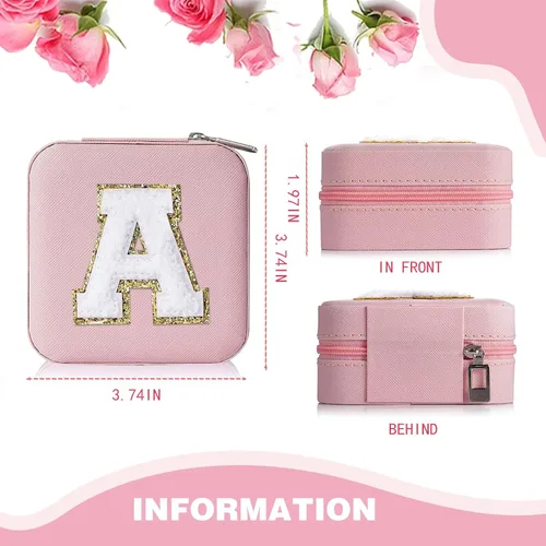 Vista 3 de Regalos para el día de la madre para mujeres, joyero de viaje, caja organizadora de joyas, cajas de joyería esenciales de viaje para mujeres
