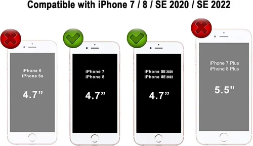 Vista 2 de CellEver Funda de silicona resistente para iPhone SE 2022 (3ª generación)/iPhone SE 2020 (2ª generación)/iPhone 8/7 - Protección militar contra
