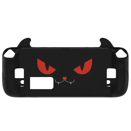 Vista 6 de PlayVital Cute Demon Protective Case for Steam Deck LCD & OLED, Kawaii Anti-Slip Protector for Steam Deck OLED with Thumb Grip Caps & Trackpads