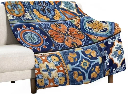 Vista 28 de Manta bohemia mexicana retro a rayas multicolor, manta bohemia étnica cálida de 30 x 40 pulgadas, suave manta de felpa mullida y acogedora manta