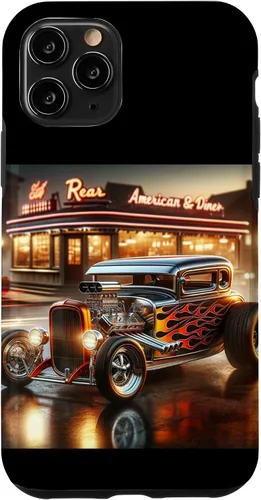 Vista 29 de Classic Hot Rod Retro Vintage Custom Hotrod Car Illustration Case for iPhone 17