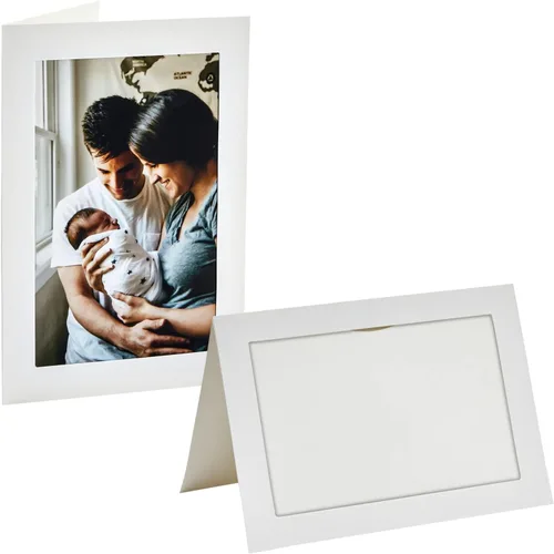 Vista 4 de Best Paper Greetings - Paquete de 48 tarjetas con marco de fotos con sobres, tarjetas de notas para inserción de fotos de 4 x 6 pulgadas (marfil)