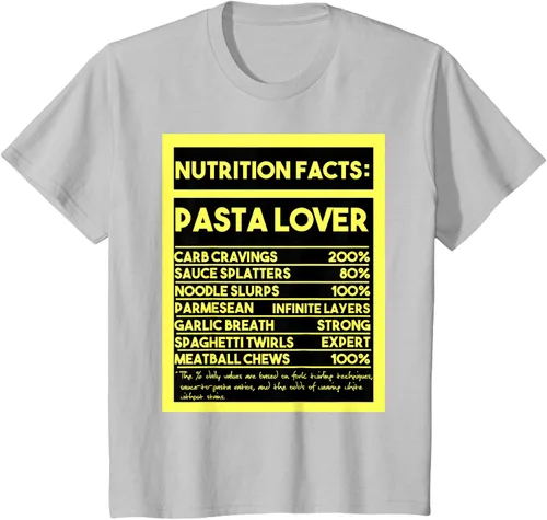 Vista 27 de Pasta Lover Nutrition Facts: The Ultimate Carb Connoisseur's T-Shirt Negro