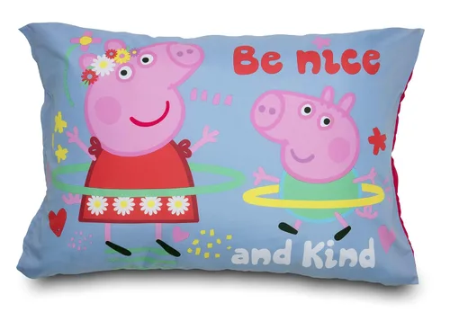 Vista 7 de Peppa Pig Be Nice & Kind - Juego de ropa de cama infantil de 4 piezas, incluye edredón, juego de sábanas, sábana bajera y sábana superior + funda
