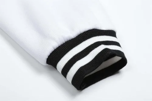 Vista 8 de Chamarra de béisbol para hombre, conjunto de 2 piezas con estampado personalizado para mujer, Negro, L