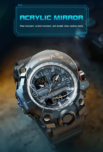 Vista 5 de Relojes deportivos para hombre, reloj digital militar impermeable, reloj electrónico táctico del ejército para hombres, relojes de pulsera