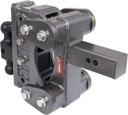 Vista 4 de GEN-Y Hitch Enganche de remolque resistente para receptor de 2.5 pulgadas, caída y elevación de 5 pulgadas con 4 posiciones ajustables, incluye