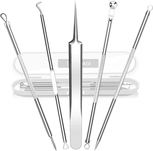 Vista 10 de Herramientas Removedoras de Puntos Negros Kit de Herramientas para Reventar Espinillas, Extractor de Comedones Kit de Eliminación de Acné