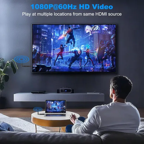 Vista 7 de Receptor HDMI inalámbrico 1080P 500 pies, Plug & Play (solo Rx) Largo alcance de 500 pies, decodificación 4K 1080P, banda dual 2.4G/5.8G