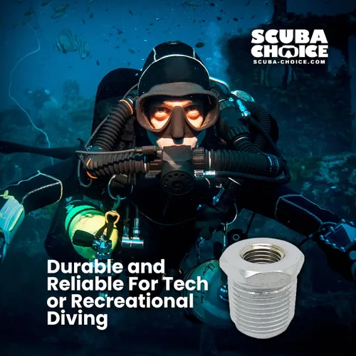 Vista 7 de Scuba Choice Buceo Buceo Hembra 1/4 NPT a Macho Din Adaptador Rosca