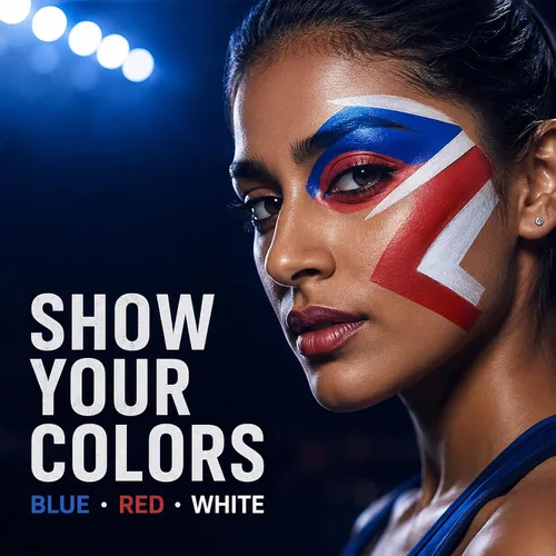 Vista 4 de Body Face Paint Sticks 3Pcs Blue Red White Face Paint Sticks Eye Black Set