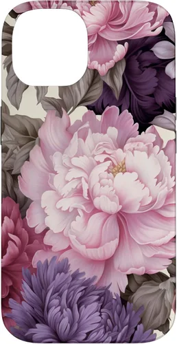 Vista 4 de Elegant Blush Pink And Purple Vintage Floral Rose And Peony Case for iPhone 16