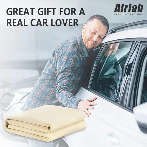 Vista 7 de Paño de Gamuza para Automóvil 20'' x 27.6'' (3.7 pies cuadrados) Toalla Shammy Lavado de Automóvil Toalla de Secado Absorbente Cuero Real Sin