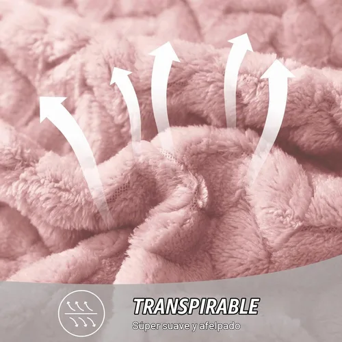 Vista 4 de Exclusivo Mezcla Manta de forro polar rosa para sofá cama, 50 x 70 pulgadas Rosa empolvado