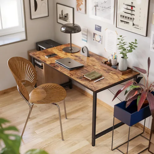 Vista 2 de FEZIBO Escritorio de computadora de 40 pulgadas, escritorio pequeño para oficina en casa, mesa de PC de estilo simple moderno para el hogar
