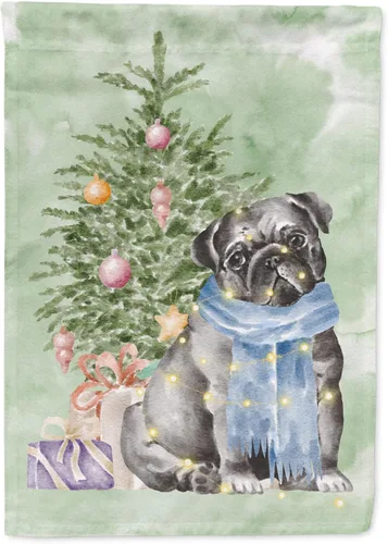 Vista 45 de Caroline's Treasures CK8213GF Bulldog Inglés #2 Regalos de Navidad y árbol de jardín Bandera de buzón Bandera decorativa para patio exterior, patio