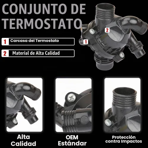 Vista 2 de MITZONE Conjunto de termostato de refrigerante del motor compatible con BMW E70 X5 E71 X6 3.0L reemplazar 11537550172