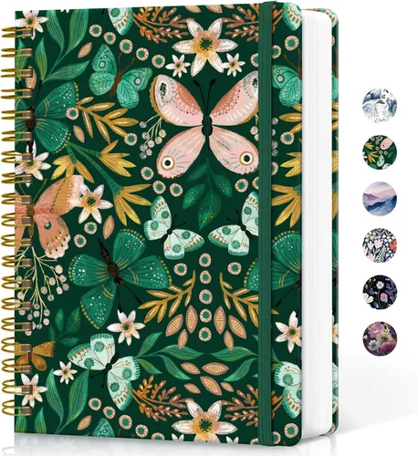 Vista 36 de Cuaderno rayado en espiral para el trabajo, 300 páginas gruesas B5 (7.1 x 10 pulgadas), diario a rayas universitarias para mujeres y escritura