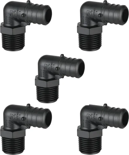 Vista 9 de Paquete de 10 unidades EFIELD Poly PPSU Barb Crimp Pex Fitting 1/2" X3/4" Macho NPT Adaptador, agua potable, (PPSU1807104)