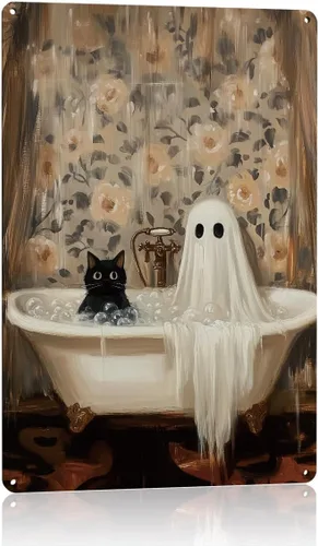 Vista 33 de Decoración de pared de fantasma de Halloween, decoración de fiesta de Halloween para interiores y exteriores, decoración espeluznante para el hogar