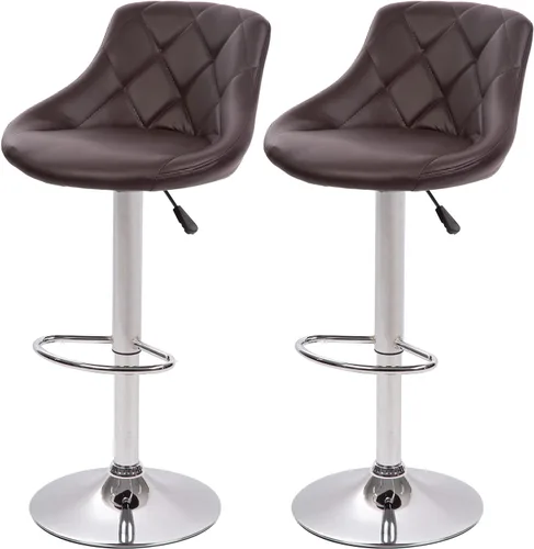 Vista 10 de TTY Store Juego de 2 taburetes de bar de piel sintética, modernos taburetes de bar giratorios de altura ajustable, sillas de bar con respaldo