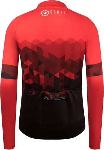 Vista 2 de GCRFL Winter Men's Cycling Jersey Long Sleeve Cold Weather Cycle Tops Cycling Jacket Thermal Fleece Bike Shirts Zipper Pocket