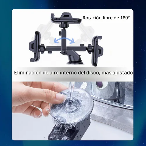 Vista 6 de Soporte 3 en 1 para teléfono de automóvil, potente soporte de teléfono de succión para salpicadero de automóvil, parabrisas de ventilación de aire