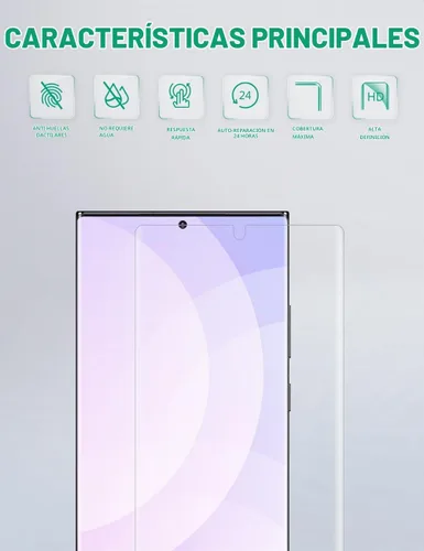 Vista 8 de apiker Paquete de 4 protectores de pantalla compatibles con Samsung Galaxy Note 10 Plus Sensor de huellas dactilares de soporte de película de TPU