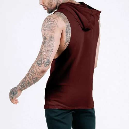 Vista 2 de nine bull Camiseta sin mangas con capucha para hombre, sin mangas, para gimnasio, fisicoculturismo, musculosidad, sin mangas